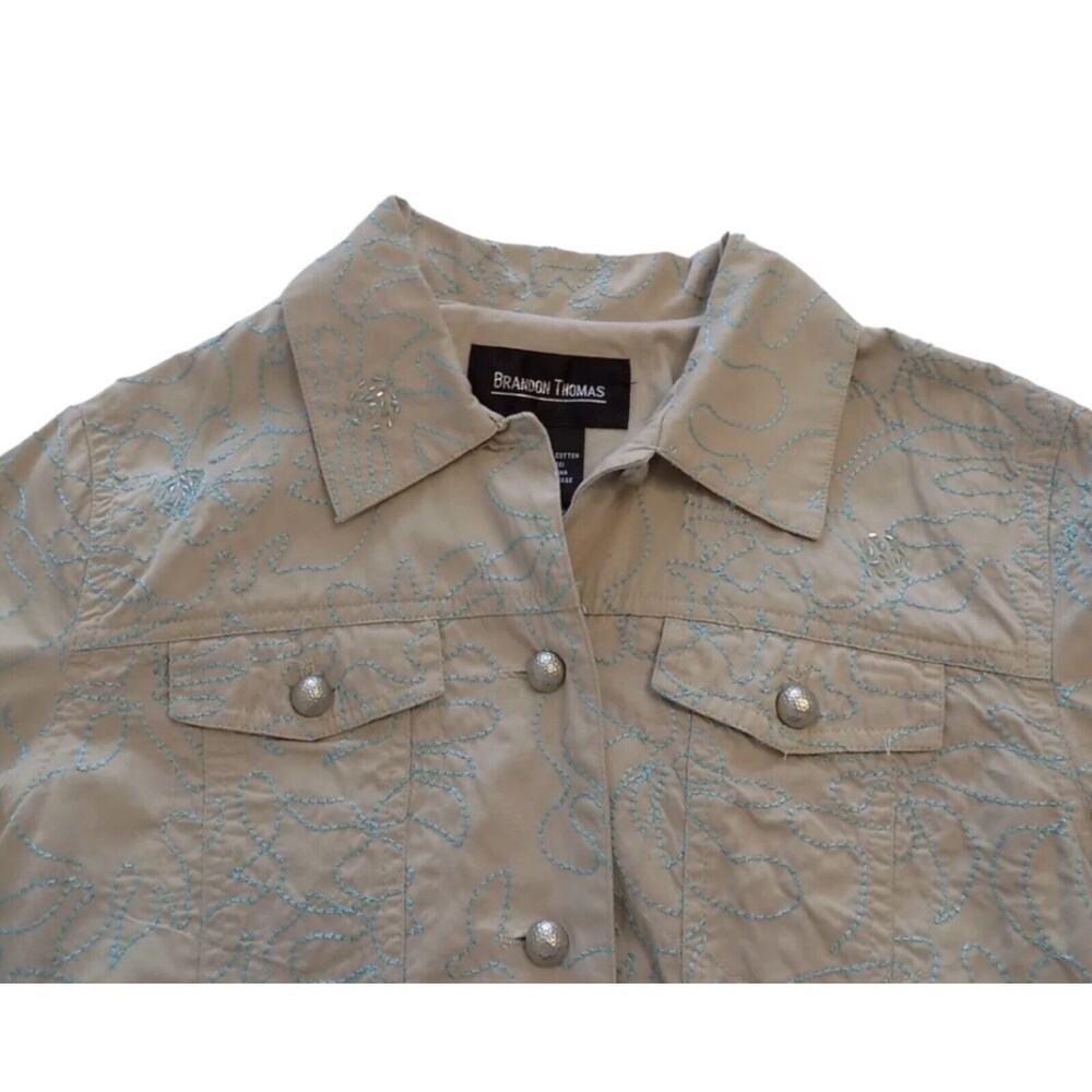 Brandon Thomas blouse embroidered and beaded womens size Small